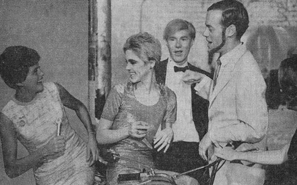 Sam Green, far right, and Andy Warhol, second from right.   
